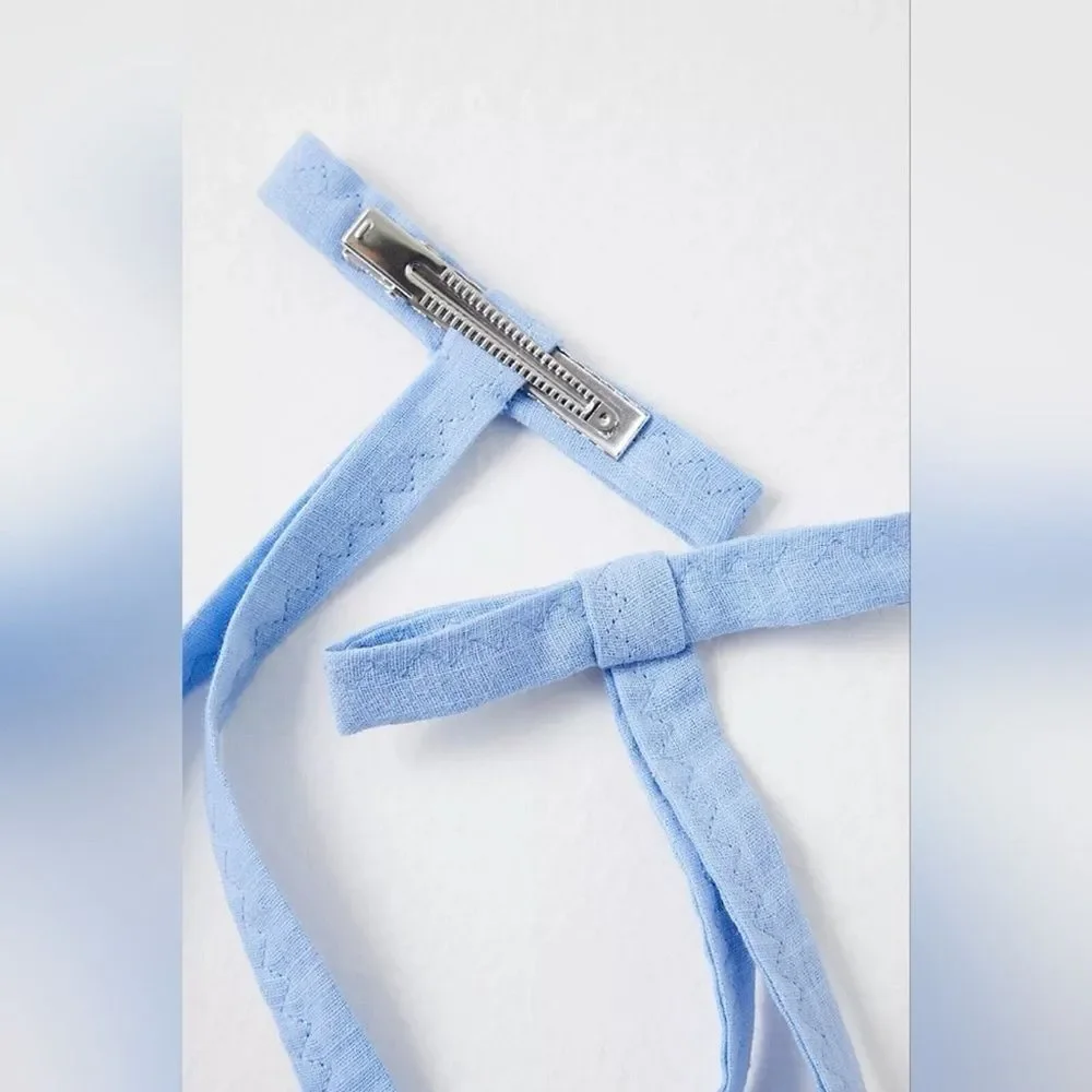 Free People Baby Blue Lovely Bow Set of 2 Hair Clip